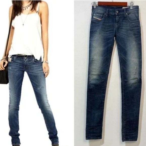 Diesel Grupee Ankle Super Slim Skinny Low Waist Stretch Size 26 NWOT - Picture 1 of 16